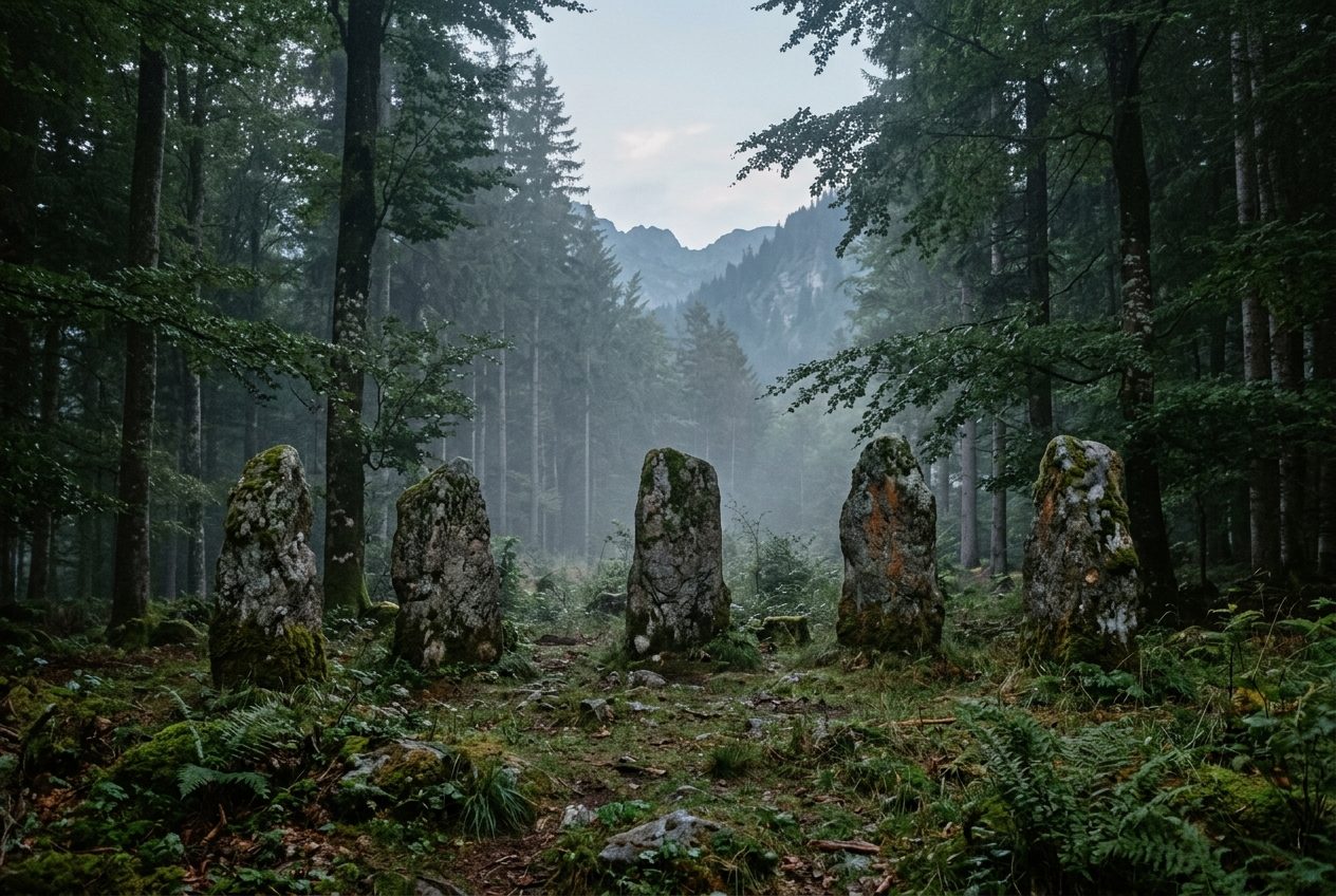 Pierres levées dans la brume